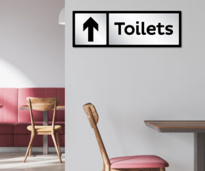 DS130 Silver Toilet Directional+Plaque