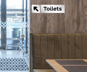 DS131 Silver Toilet Directional
