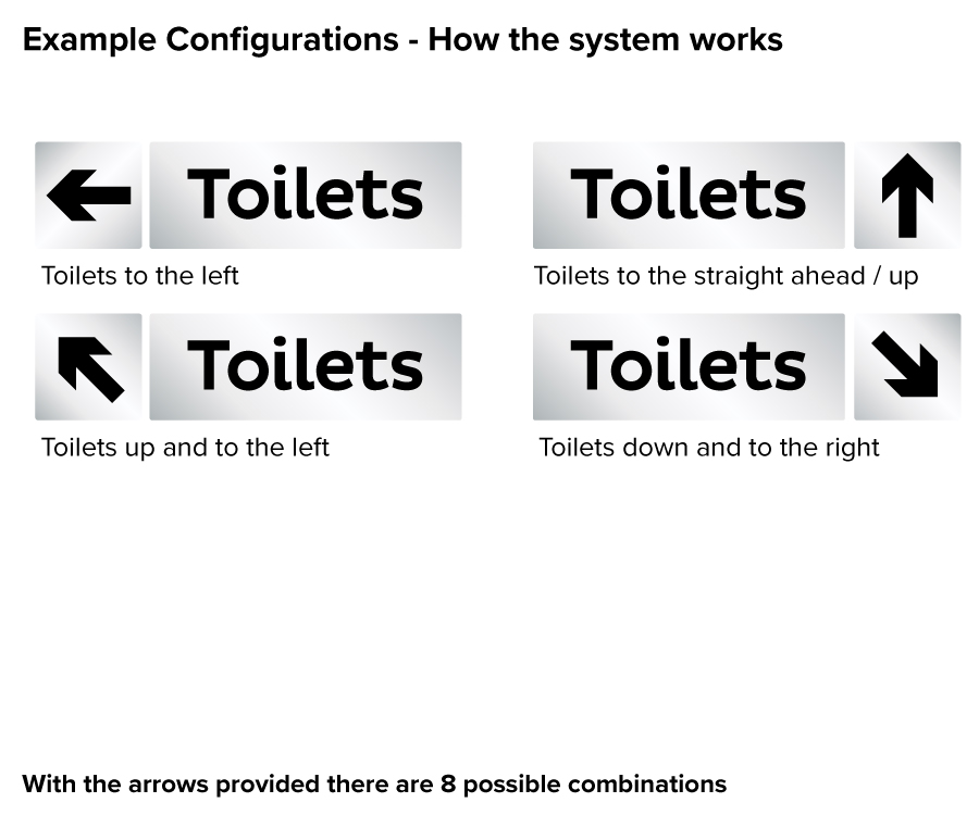 DS131 Silver Toilet Directional