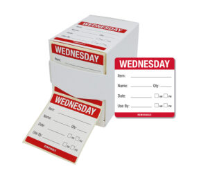 Wednesday 50 x 50mm Day of the Week Food Labels