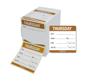 Thursday 50 x 50mm Day of the Week Food Labels