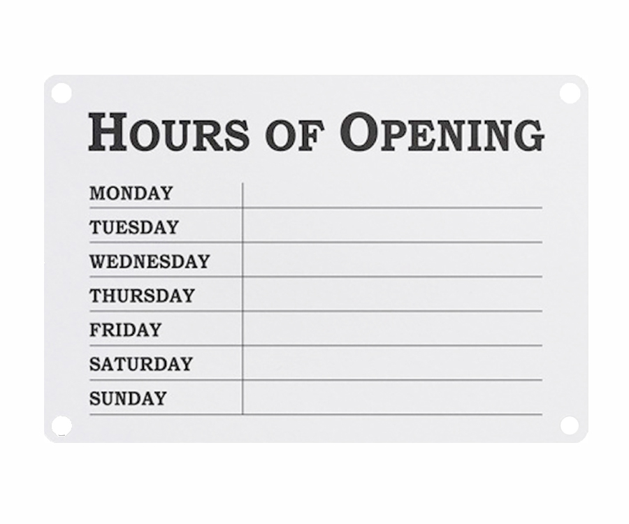 Classic White Hours of Opening Notice - Image 2