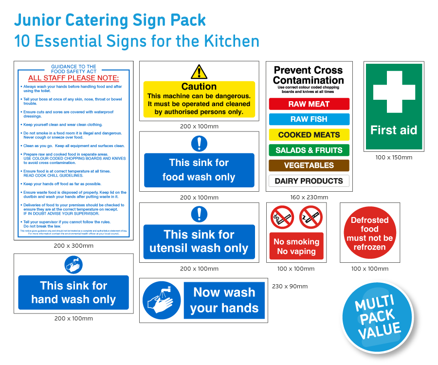 Junior Catering Sign Pack