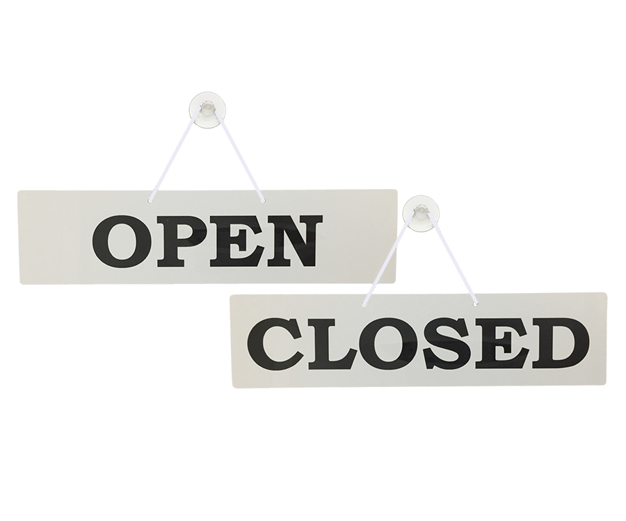 Classic White Open & Closed Notice