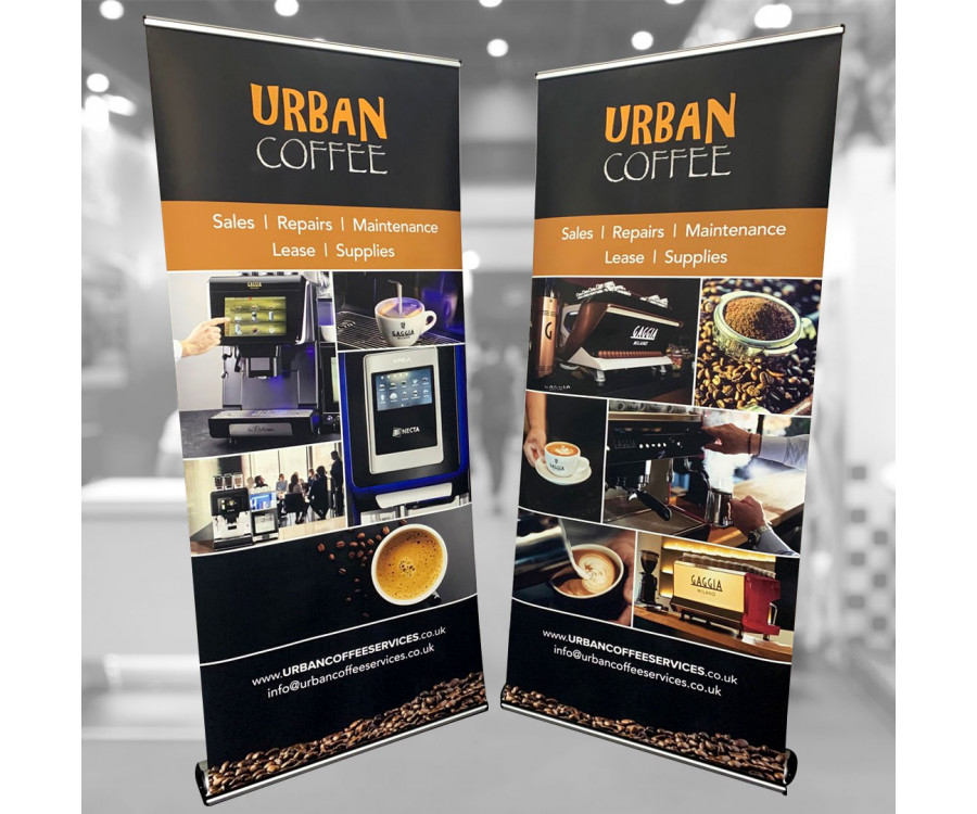 branded roller banners urban coffee