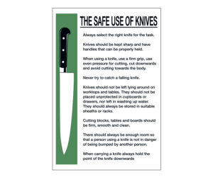 The Safe Use of Chef Knives Safety Notice
