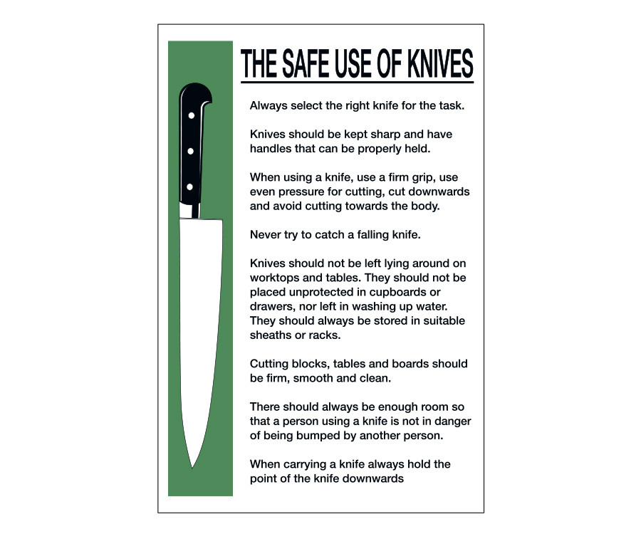 The Safe Use of Chef Knives Safety Notice