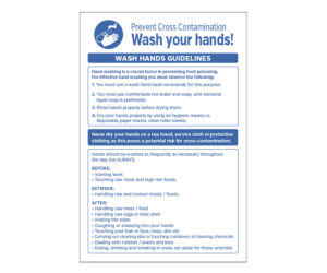 Prevent Cross Contamination - Wash your Hands Notice