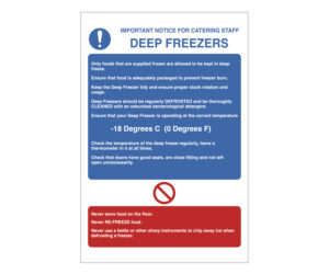 Deep freezer safety Notice