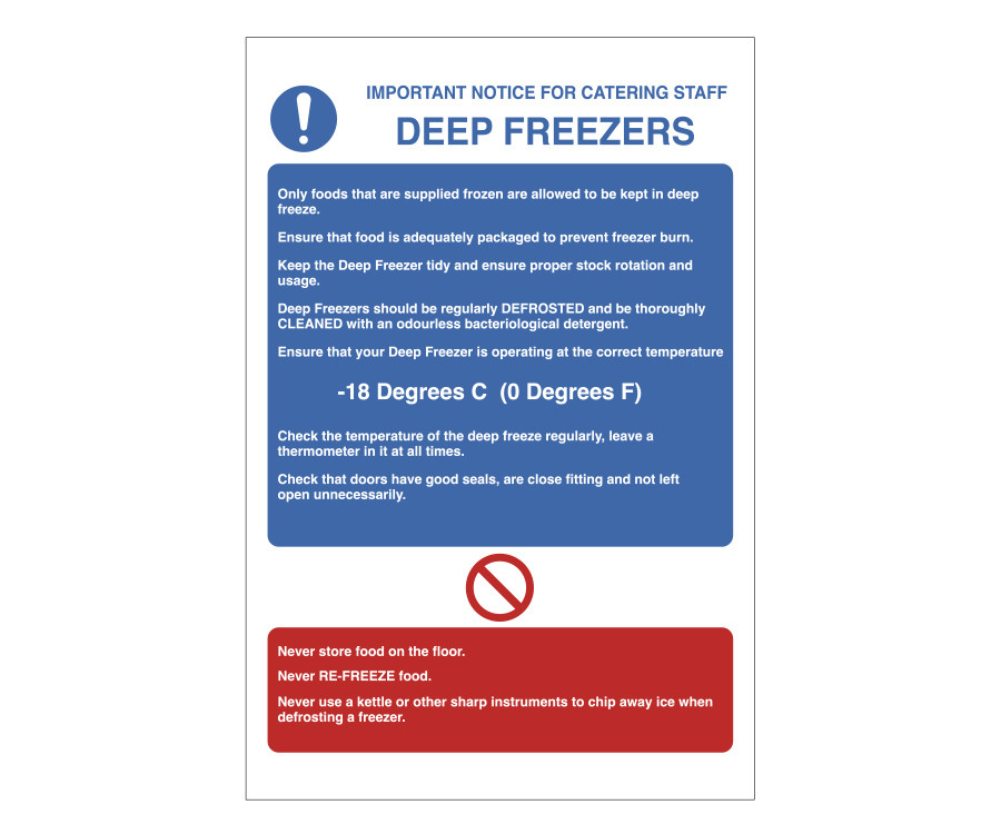 Deep freezer safety Notice