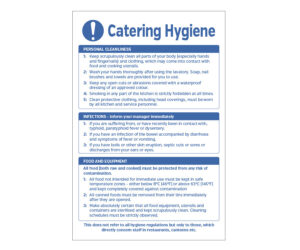 Catering hygiene staff guidelines notice