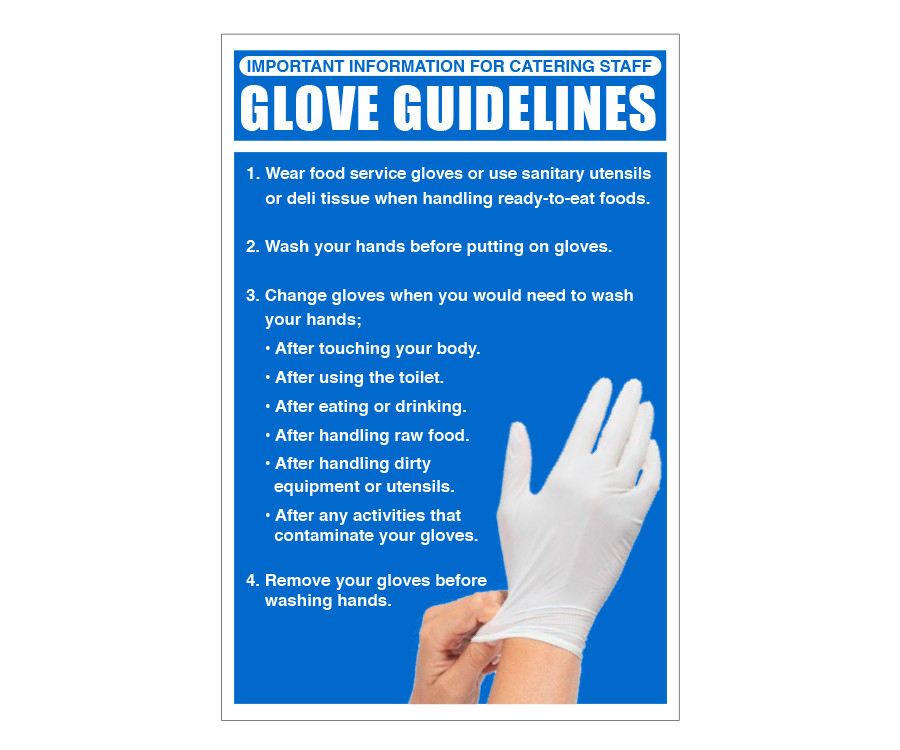 Catering staff food service glove guidelines notice