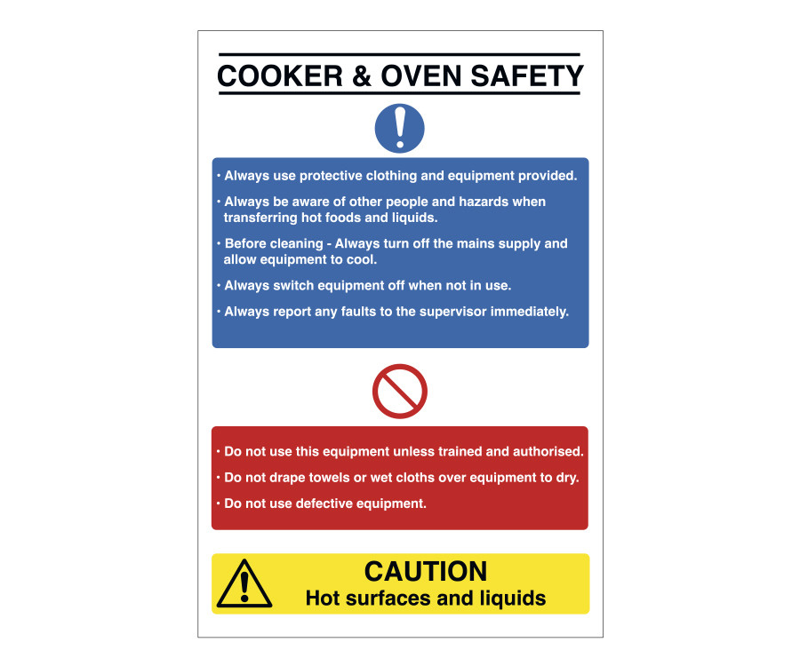 Cooker and oven health and safety notice