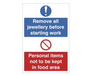 Remove All Jewellery and Personal Items Notice