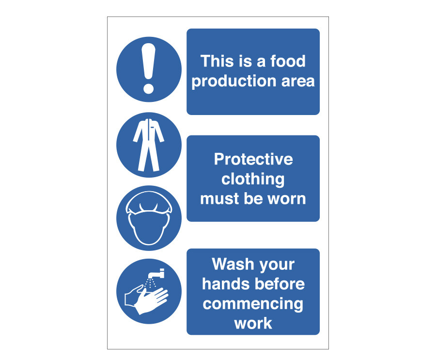 3 Part Food Production Staff Hygiene Safety Notice