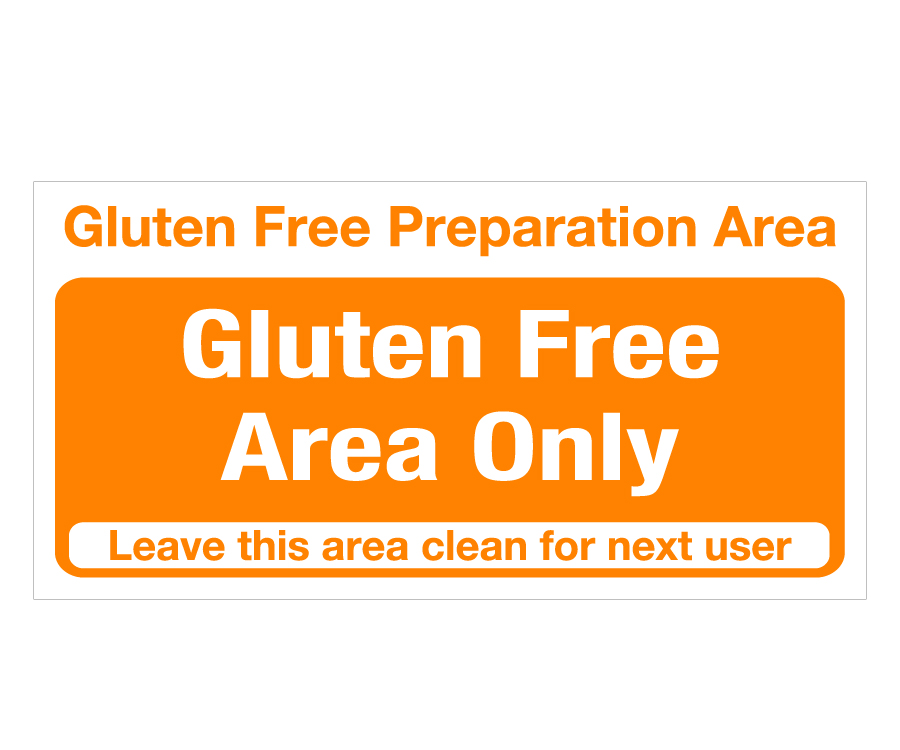 Food Preparation - Gluten Free Area Only Notice