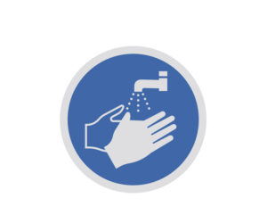 Wash Hands Symbol Satin Silver Disc