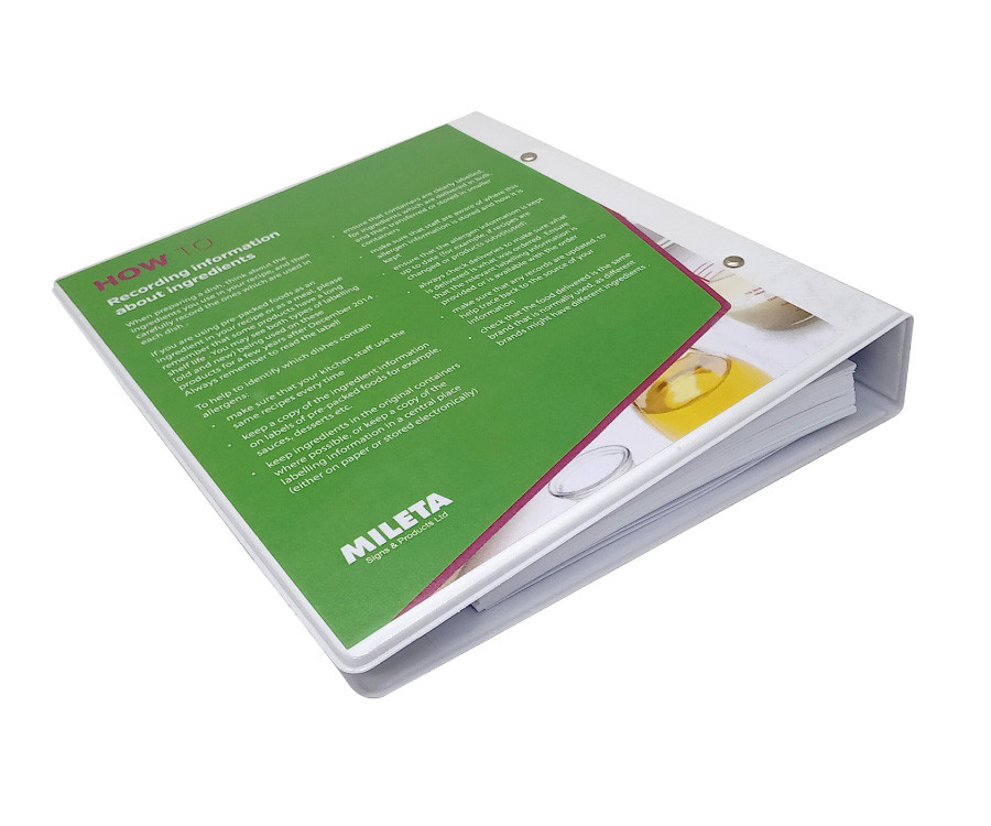 fan022 staff server allergy card guide a5 ring binder