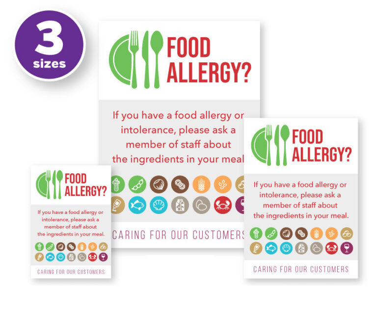 Customer Allergy Awareness - Food Allergy Ask Member of Staff, Allergen Symbols Notice