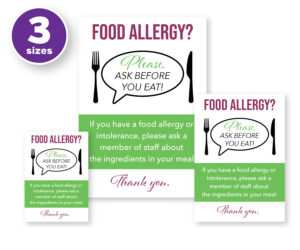 Customer Allergy Awareness 'Please Ask Before You Eat' Notice