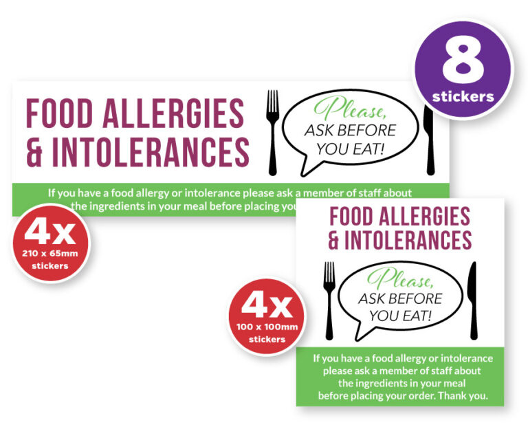 Customer Allergy Awareness - Please Ask before you Eat - Sticker Pack