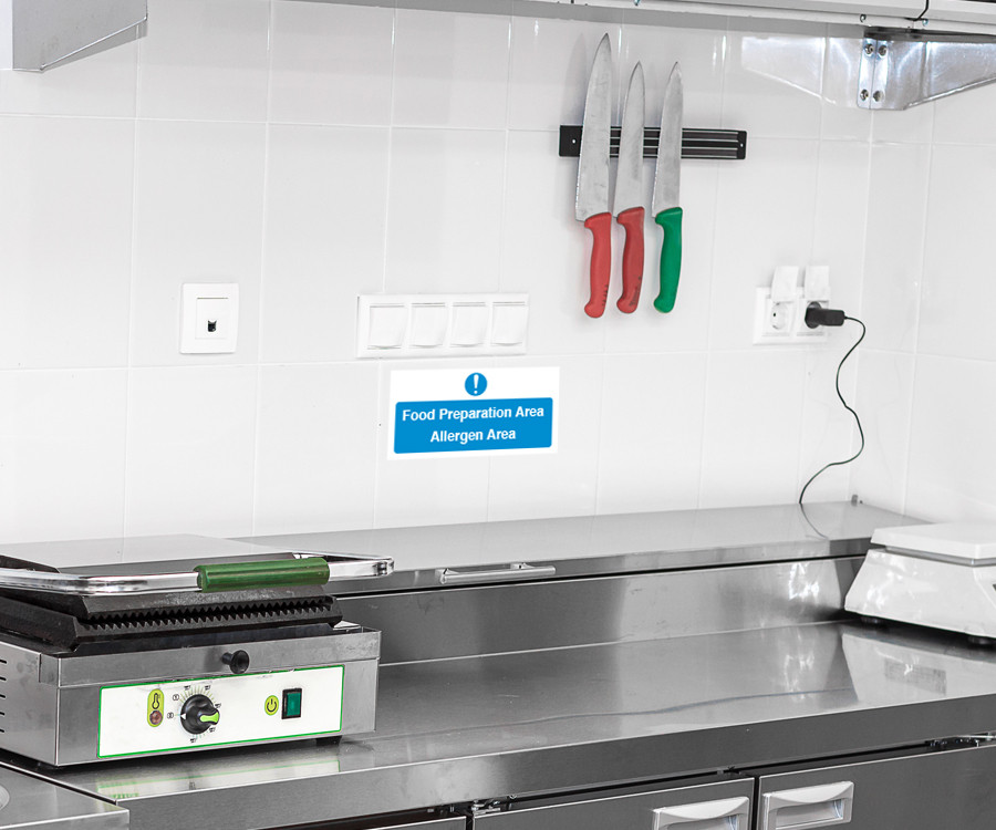 fan056 allergen food prep area sticker
