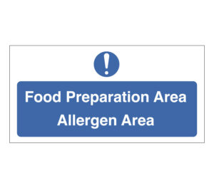 Food Preparation Area - Allergen Area notice