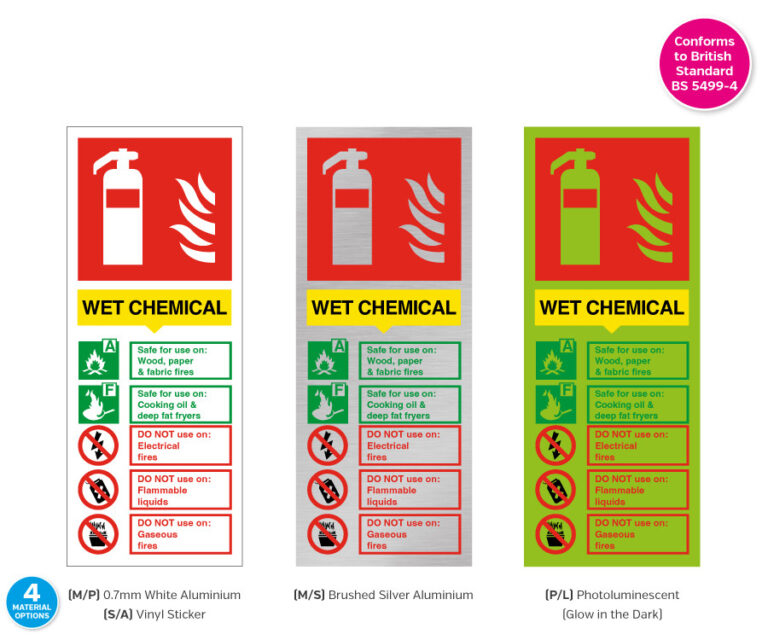 Wet Chemical Fire Extinguisher Notice