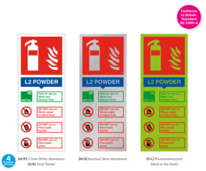 L2 Powder Fire Extinguisher Notice