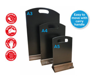 Table Top Chalk Board | A3 - A4 - A5 with Hand Hole