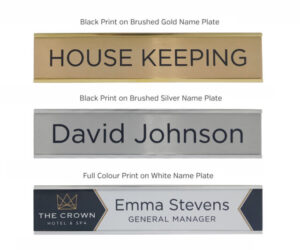 Custom Printed Name Plates - To fit our Aluminium Name Plate Holders