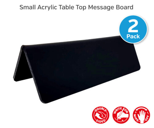 Double Sided Table Top Message Board Tent Type. 2 pack.