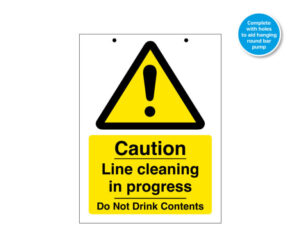 Caution Line Cleaning in Progress - Hanging Notice