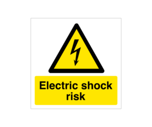 Warning Electric Shock Symbol & Text Notice