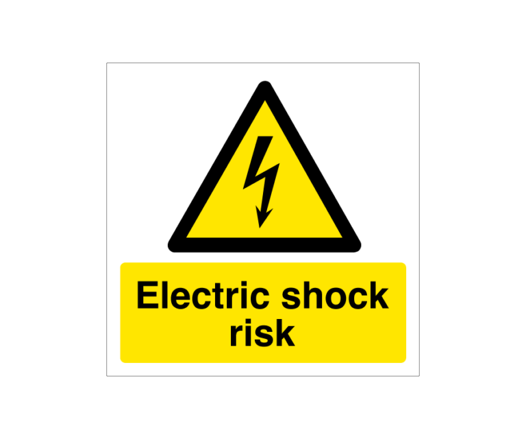 Warning Electric Shock Symbol & Text Notice