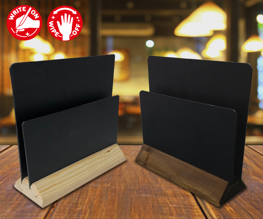 Wooden Multi-Use Chalkboard Menu Holders