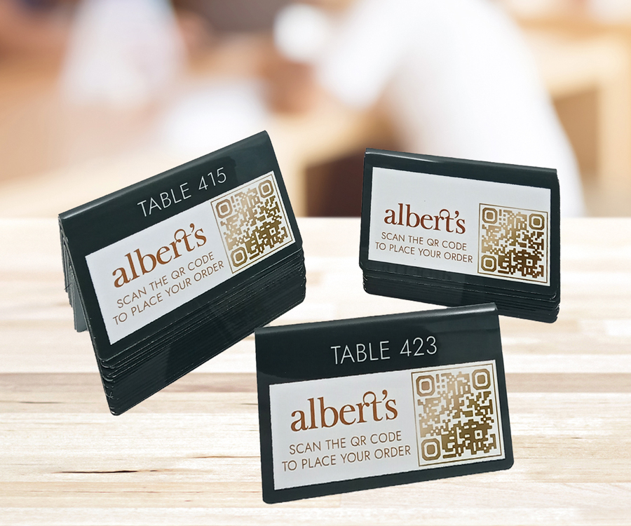 Full Colour Branded QR Code Table Tent Notice