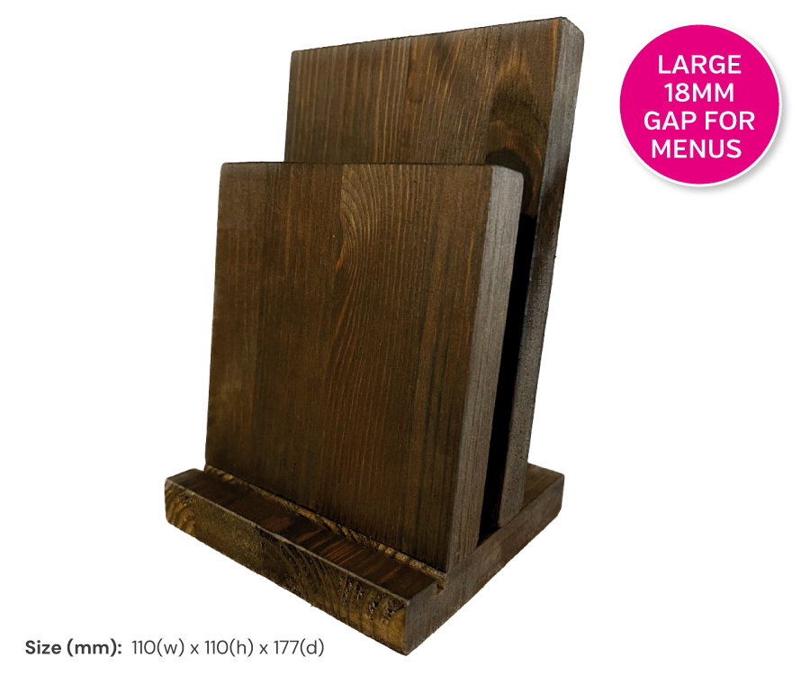 Chunky Wooden Menu Holder