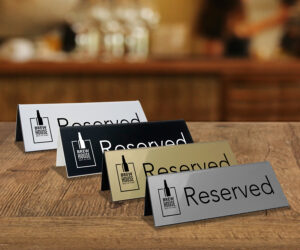Personalised Branded Laser Engraved Reserved Notices