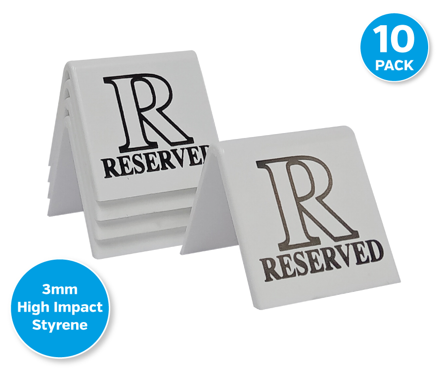 Black on White Reserved Table Tent Notices - Image 3