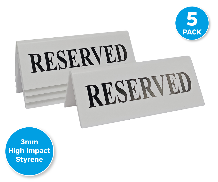 Black on White Reserved Table Tent Notices - Image 4