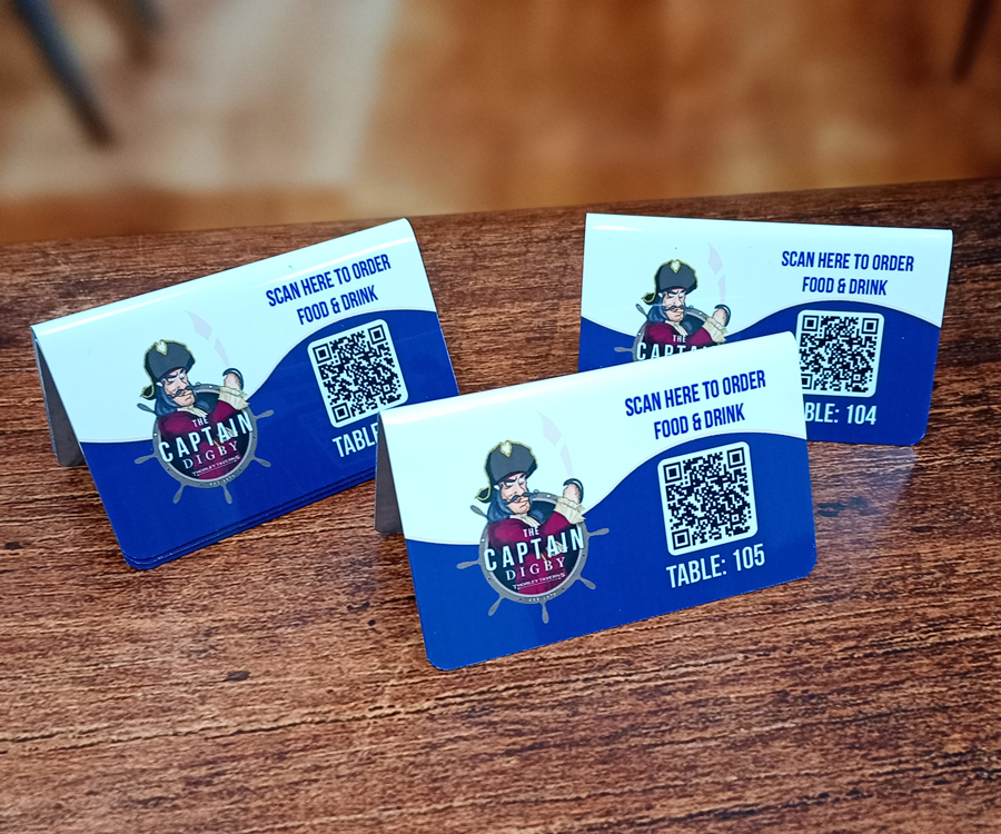 Full Colour Branded QR Code Table Tent Notice