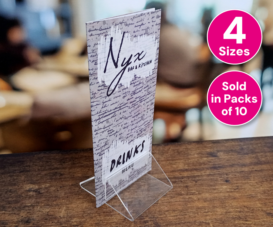 Clear Acrylic Menu Holders - Q-Clips