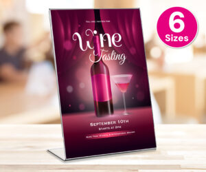 Free Standing Single Sided Clear Acrylic Menu/Poster Holders