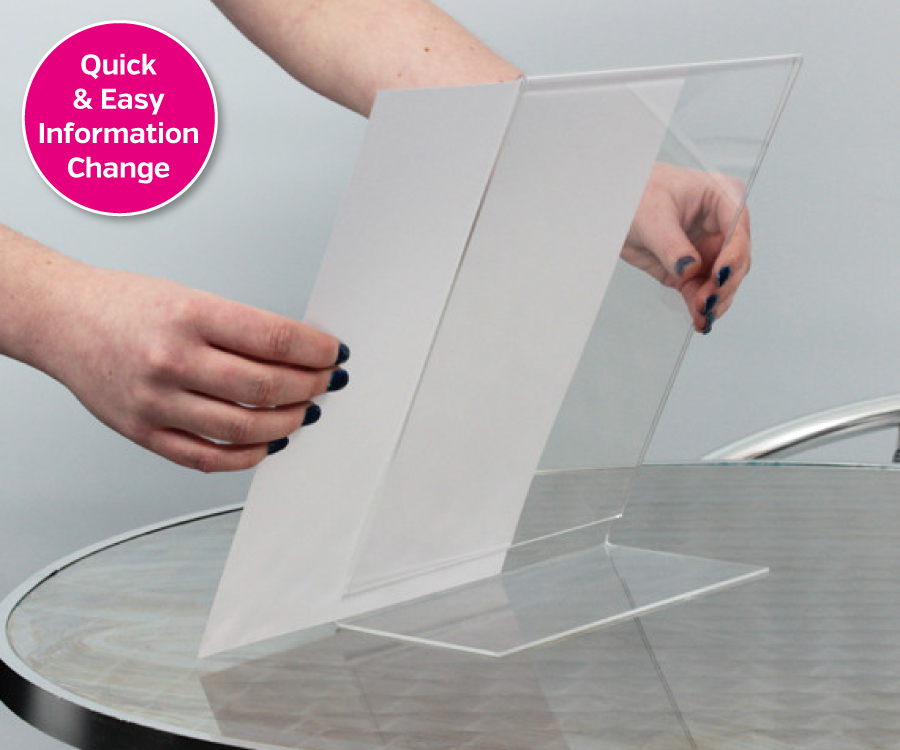Free Standing Single Sided Clear Acrylic Menu/Poster Holders
