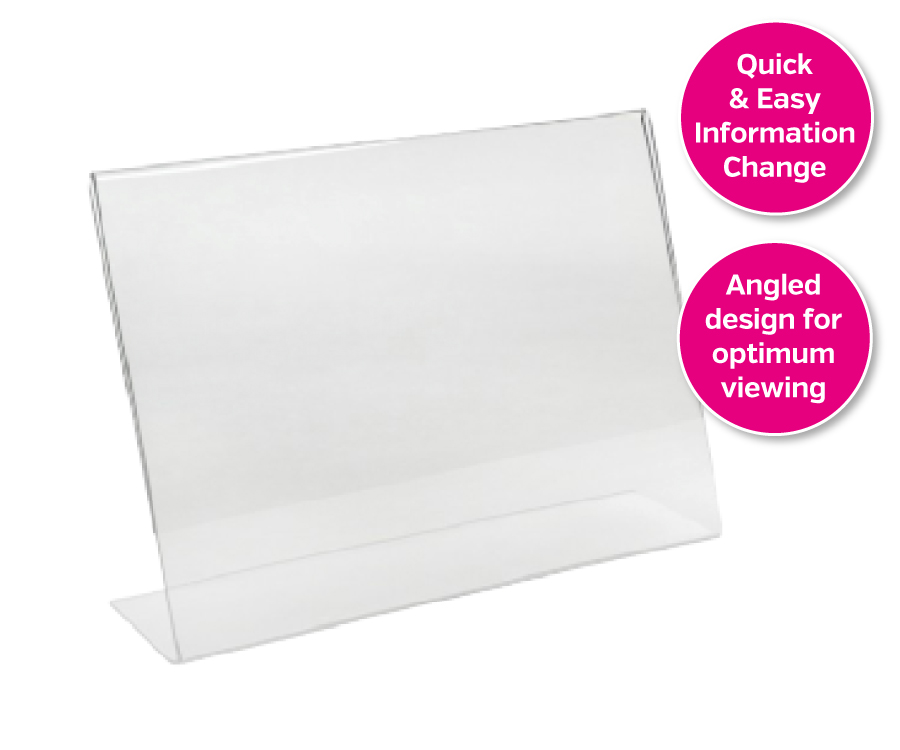 Landscape Single Sided Clear Acrylic Menu/Poster Holders