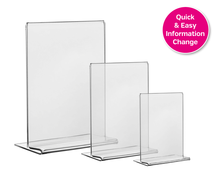 Portrait Double Sided Clear Acrylic Menu/Poster Holders