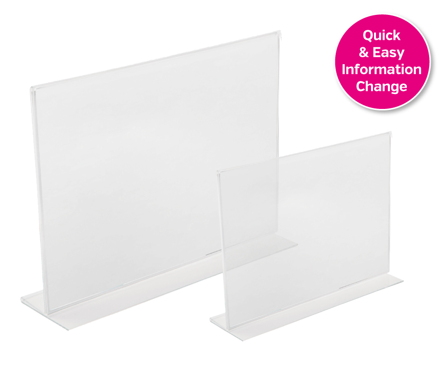 Landscape Double Sided Clear Acrylic Menu/Poster Holders