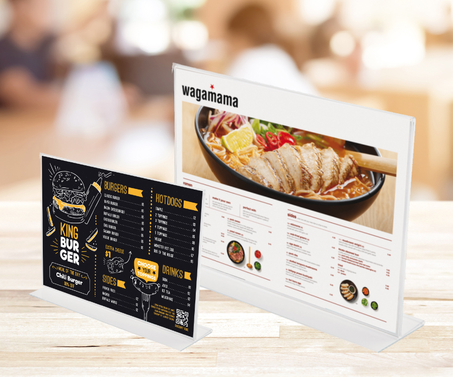 Landscape Double Sided Clear Acrylic Menu/Poster Holders