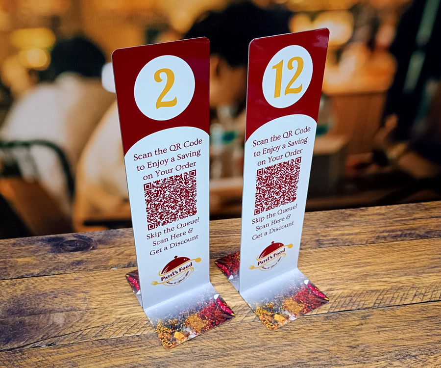 Patels Full Colour Branded Tall Table Numbers